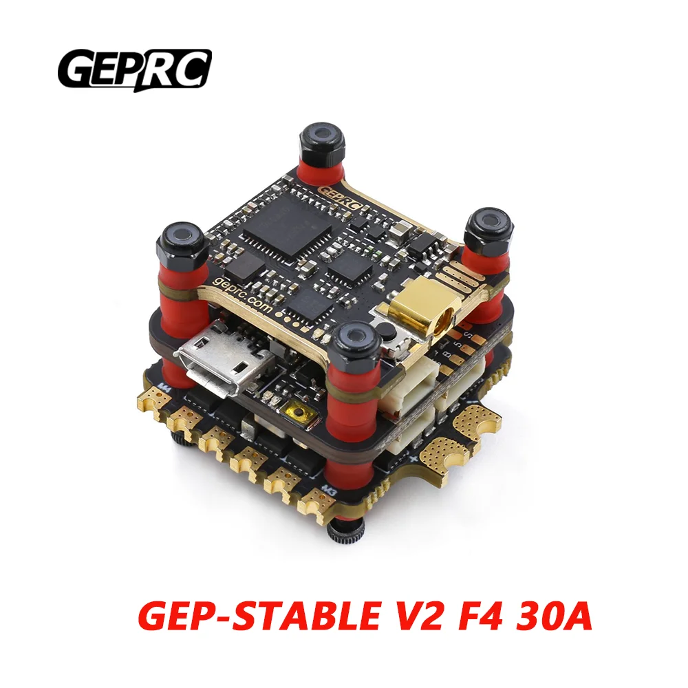 

Контроллер полета GEPRC GEP-STABLE V2 F4 30A 30A ESC + 5,8g 500mw VTX для FPV гоночного дрона