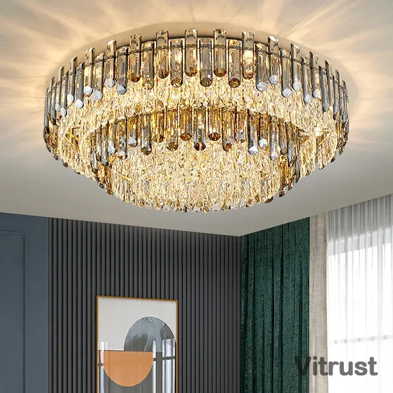 Роскошные хрустальные потолочные люстры для ресторана виллы зала светодиодный