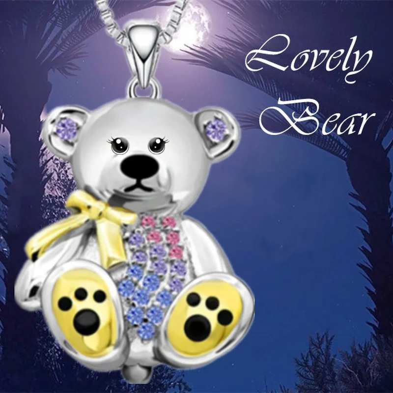 Модное ожерелье с мультяшным мишкой Тедди ювелирные изделия милыми животными