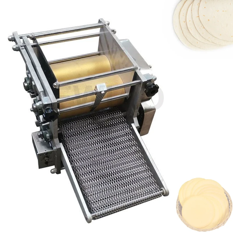 

Multifunctional Corn Tortilla Roller Pancake Machine Electric Commercial Automatic Dumpling Wraper Making Maker