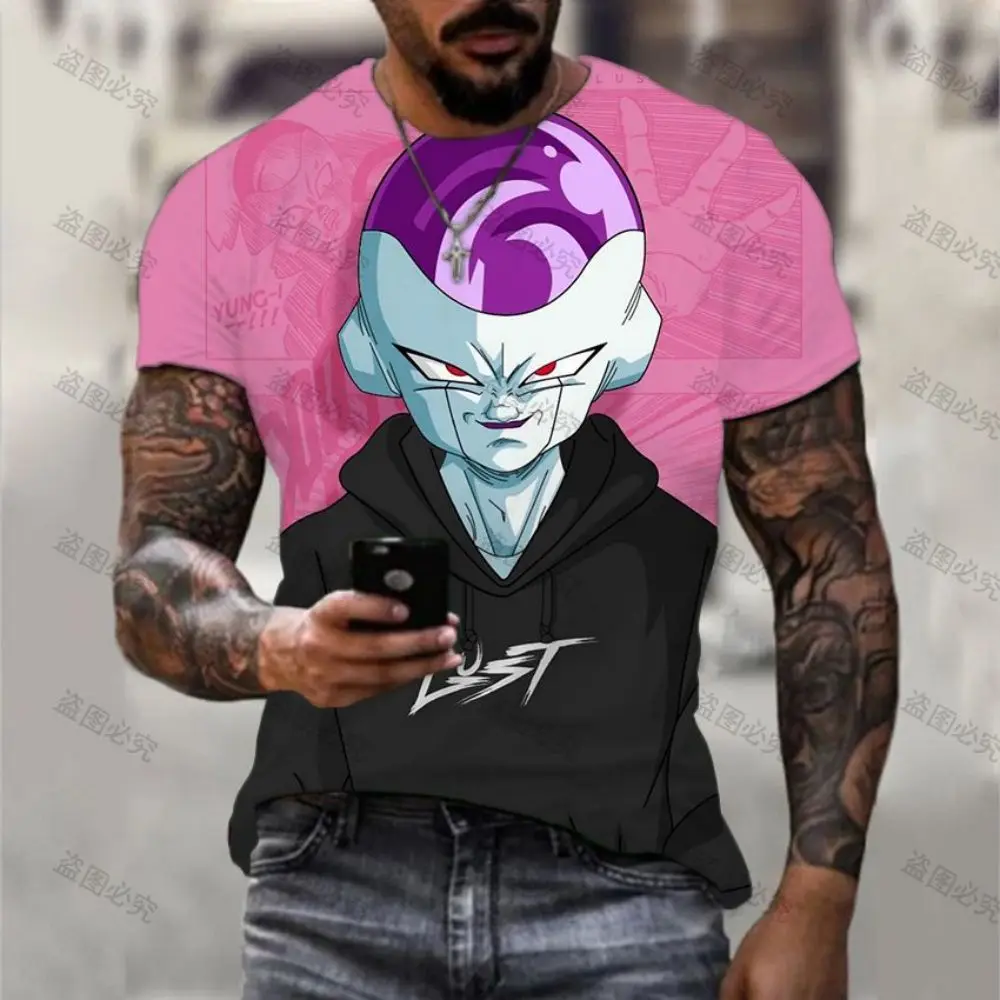 

Men's T-Shirt Dragon Ball Z Goku Vegeta Harajuku Oversized 110-6XL Trend Saiyan Majin Buu Cool New Streetwear O-collar Y2K Tops