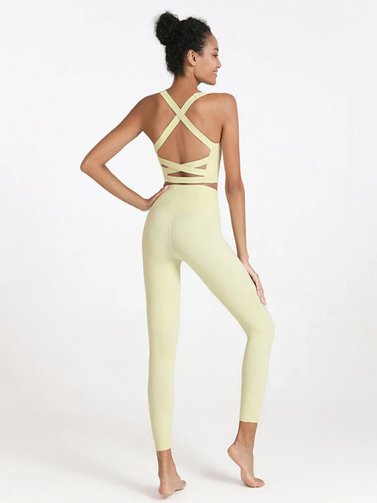 

Fashion Women Yoga Underwear Double Cross Shockproof Sexy Sports Bra Female Breathable Fitness Running Sports Shaping Tube Tops