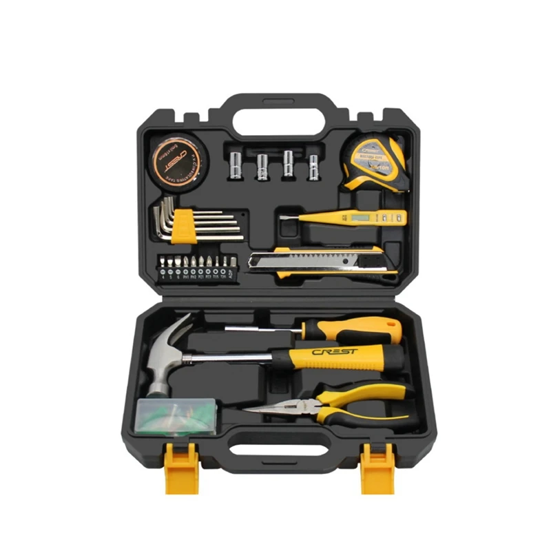 

HOT SALE CREST Everyday Household Toolbox Set Multi-Function Repair Screwdriver Pliers Hardware Combination 28 Toolboxes
