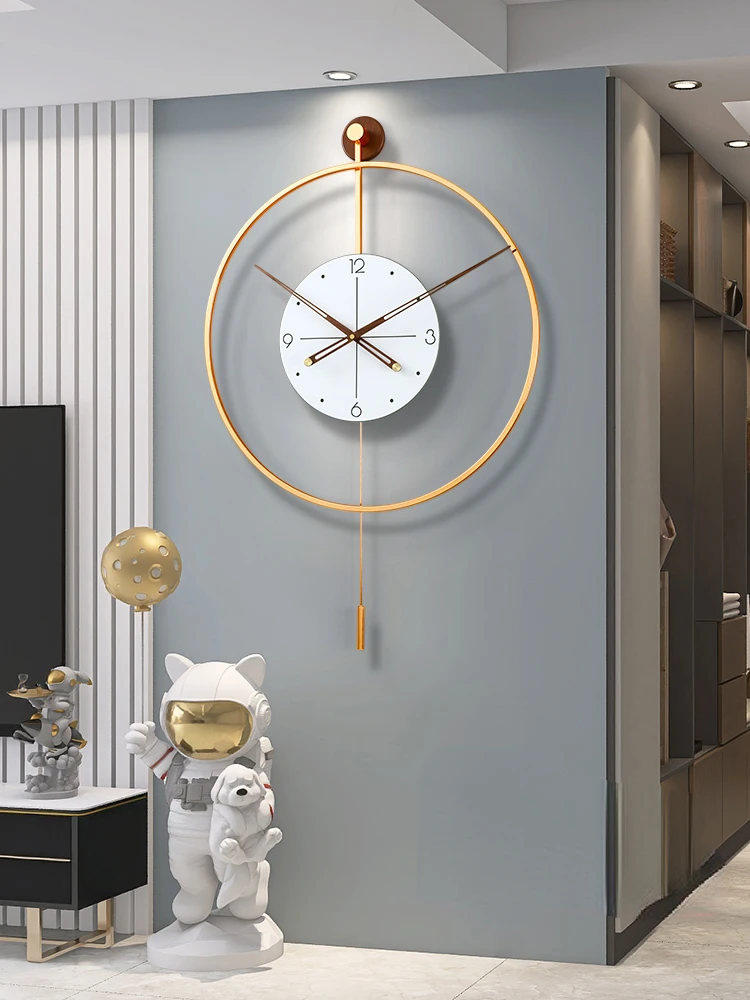 

Modern Minimalist Wall Clock Creative Living Room Metal Large Fashion Luxury Wall Clock Mechanism reloj pared Home Decoration