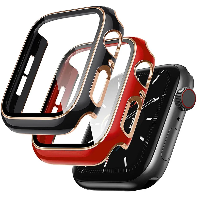 Защитные пленки для Apple Watch, чехол для 7 6 5 SE 41 мм 45 мм 42 мм 44 мм, полное покрытие, закаленное стекло для iWatch серии 3 4 5 38 мм 40 мм