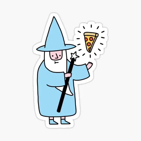 

Pizza Wizzard 5PCS Stickers for Window Living Room Background Water Bottles Cartoon Stickers Decorations Luggage Car Art Print