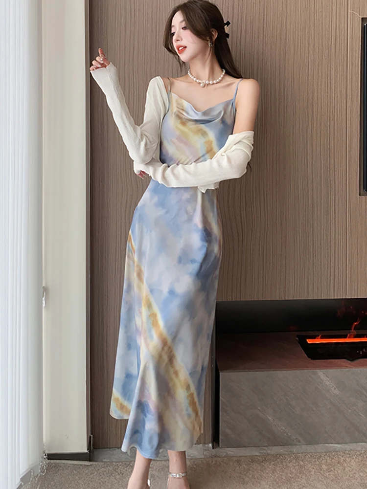 Женский Повседневный костюм из двух предметов Элегантное Длинное Платье на