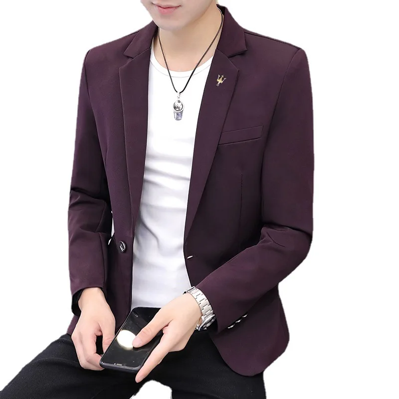 

2022 Boutique Fashionable and Comfortable Casual Slim Fit All-match Solid Color Breathable Small Suit Youth Handsome Suit Jacket