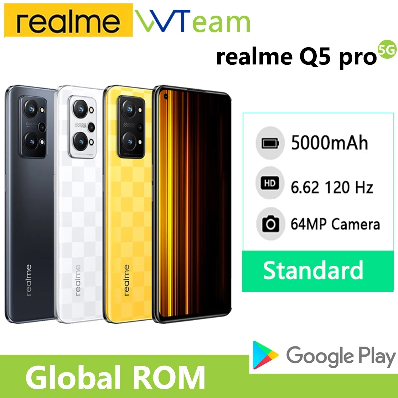 

realme Q5 Pro 5G Smartphone 80w Charger 5000mAh 64MP Camera 6.62 inch 120Hz Display Snapdragon 870 Octa-core Processor GT Neo 3T