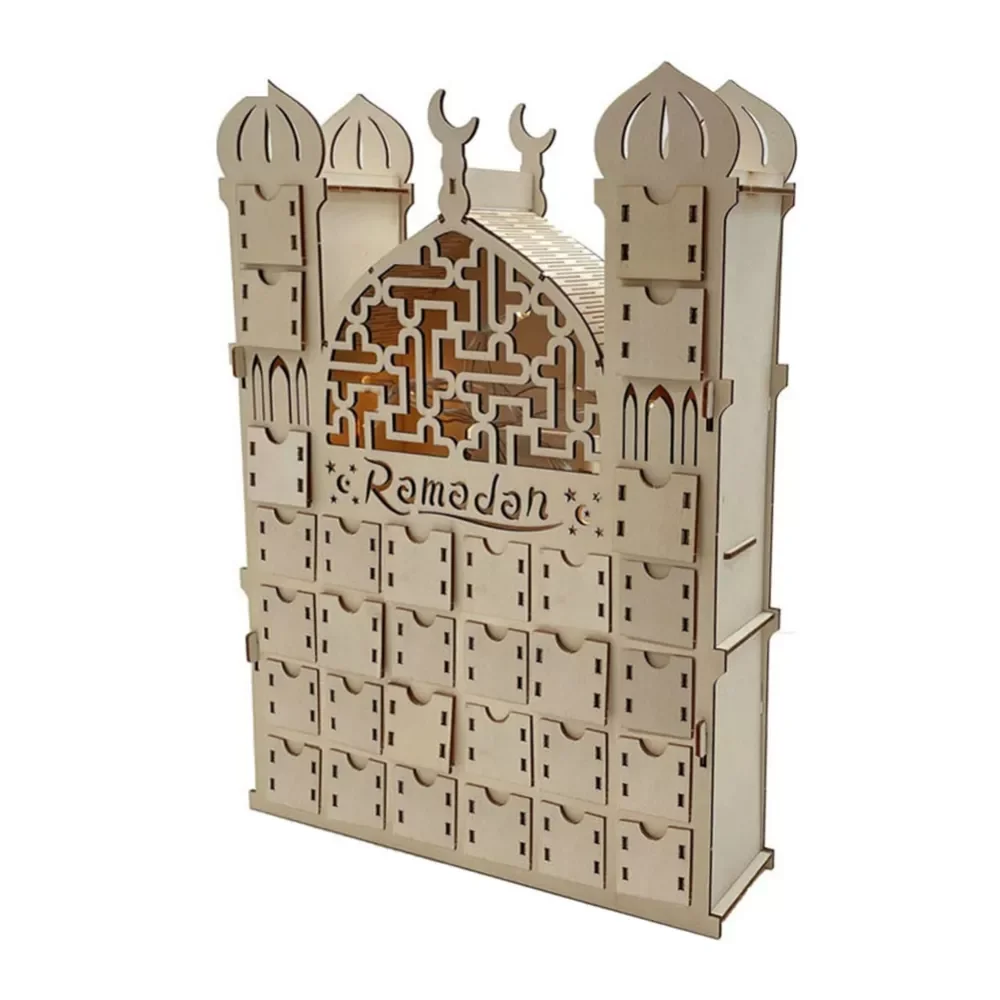 

Календарь обратного отсчета, сделай сам, деревянный орнамент Eid Mubarak, деревянный ящик для дома, мусульманский Eid Mubarak, искусственные поделки