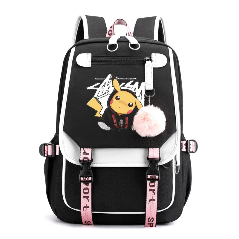 

Cartoon Anime Pikachu Backpack Fashion Middle School High School Students Anime Female Students Schoolbag Laptop Shoulder Bag