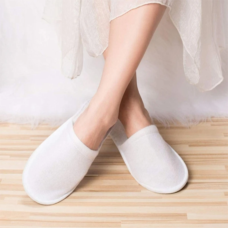 Non-slip Disposable Hotel Slippers Suitable for Ladies Men Reusable Home Slippers Suitable for Guests Bathroom Bedroom T8NB
