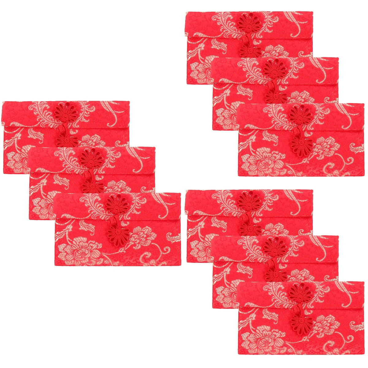 

9 pcs Red Envelope Wedding Cloth Money Pocket with Chinese Style Pattern