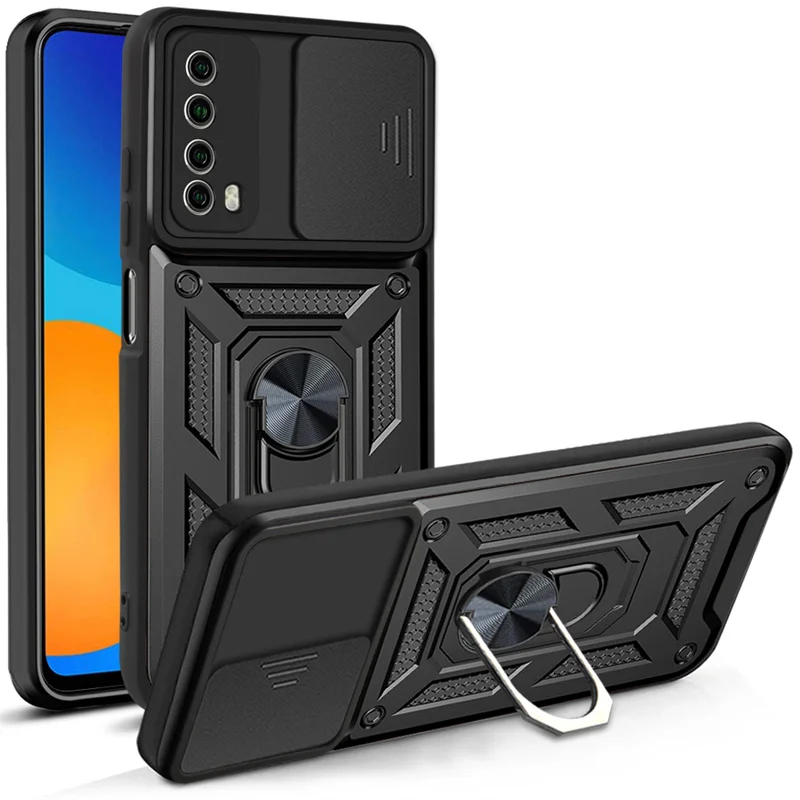 Чехол для Huawei P Smart 2021 с подставкой, армированный магнитный автомобильный держатель, чехлы для телефонов Huawei PSmart 2021, задняя крышка с кольцом