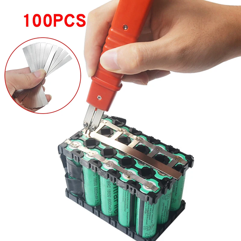 

100pcs/pack Nickel Plated Steel Strip Nickel Plate Strap Strip Sheets For 18650 Battery Module Build Accessories