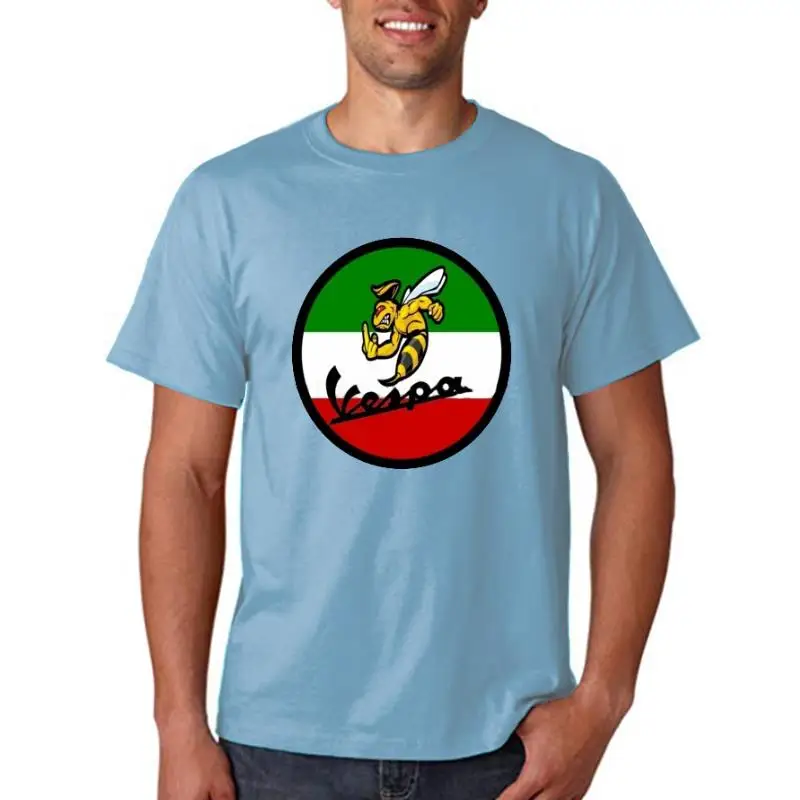 

Vintoge Clossic Vespo Grophic Tee Cool Tops O Neck T Shirts for Men