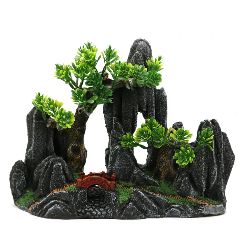 

Fishbowl Resin Mountain Hell Bridge Ornaments Fish Tank Landscaping Decoration Aquarium Accessories Goldfish Crap Reptile Animal