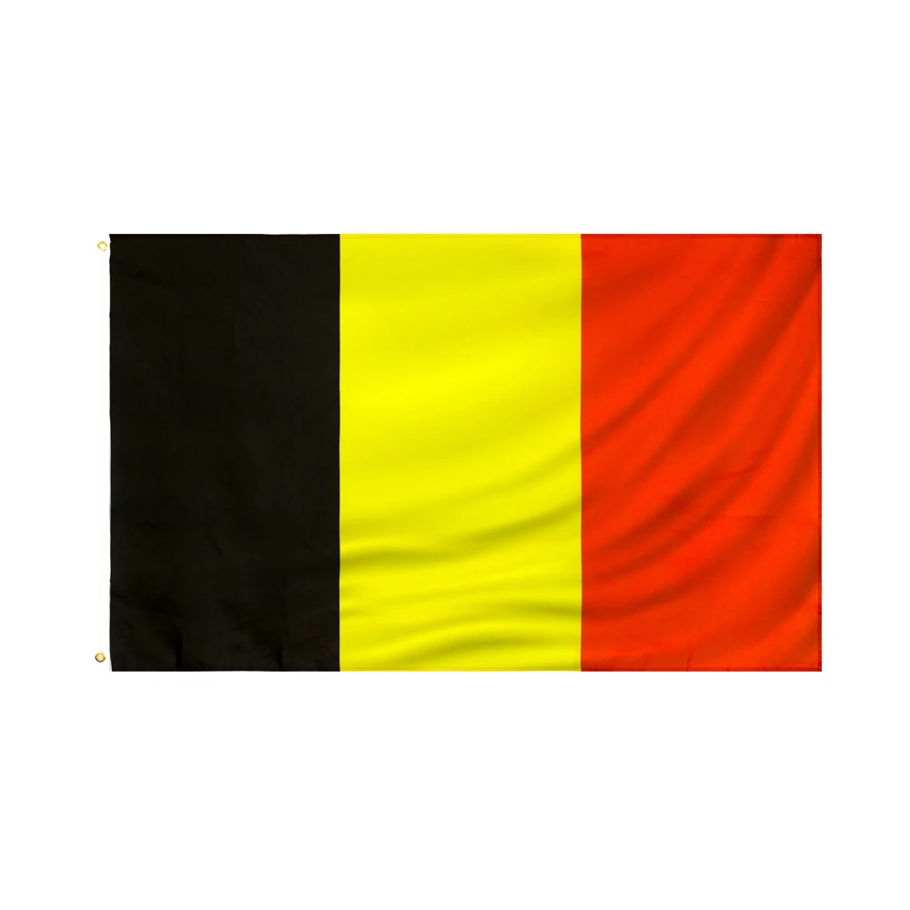 

Belgium Flag 90x150cm Belgian National Flags Polyester Vivid Color and Fade Proof with Brass Grommets
