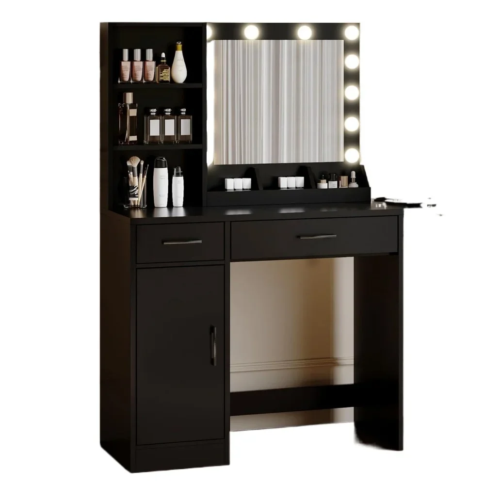 Une coiffeuse avec tiroirs et un espace de rangement solutionségant pour chambreà coucher miroir lumières Германия 3 étagères