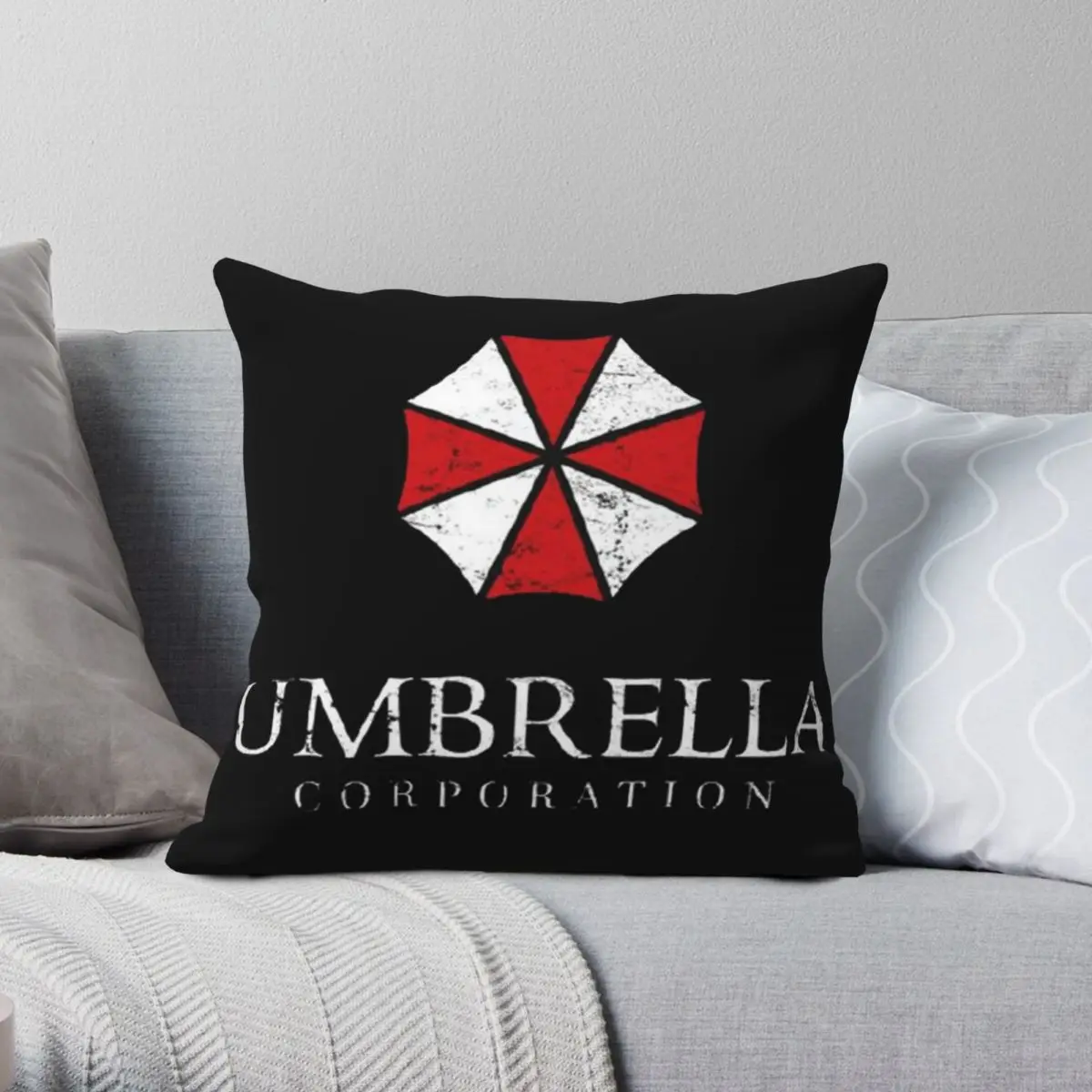

Umbrella Corporation Square Pillowcase Polyester Linen Velvet Creative Zip Decor Car Cushion Cover