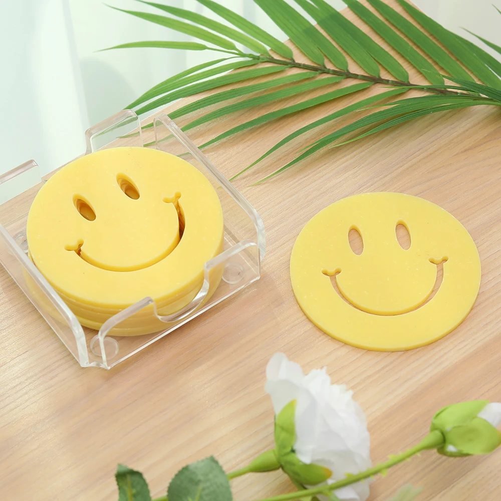 

6pcs Coffee Coaster Home Acrylic Insulation Simple Cup Holder Kitchen Glass Cup Holder Heat Insulation Anti-scalding Cup Holder