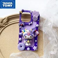 takara tomy hello kitty for iphone 13 pro max diy handmade phone case for iphone 12 pro max 11 por max xr cream protective cover