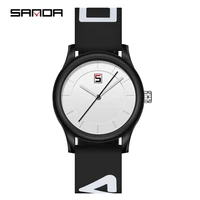 sanda new fashion mens quartz wristwatches 5bar waterproof silicone strap watch man simple style black watches for women clock