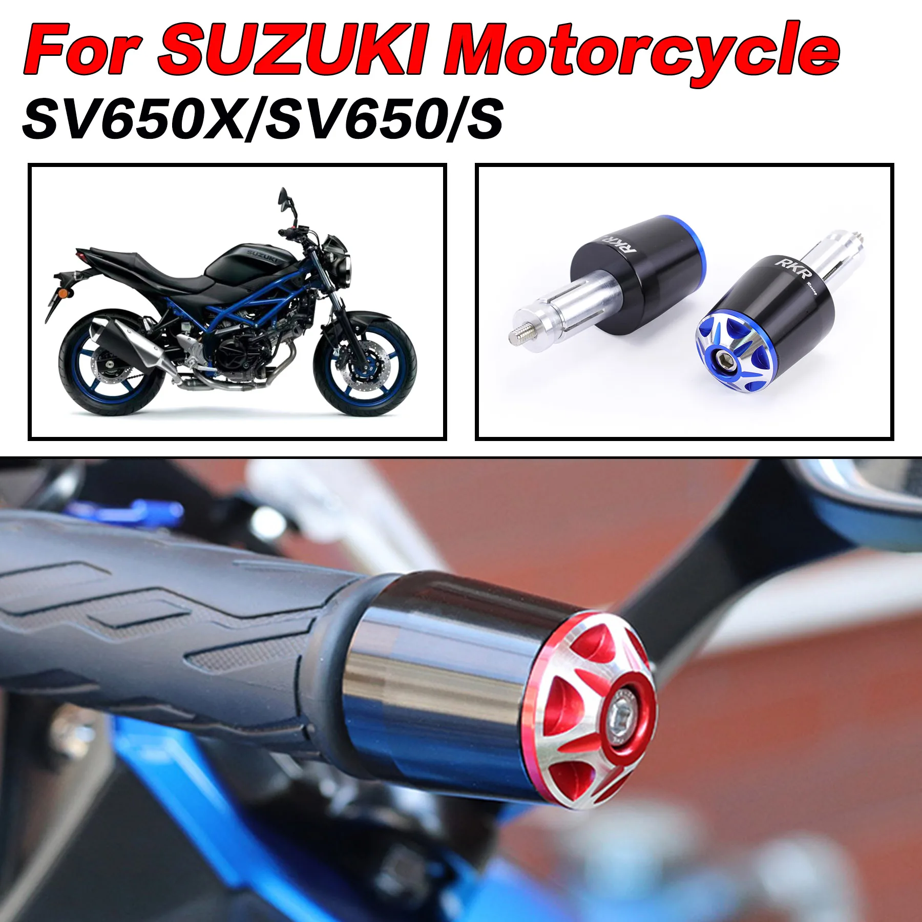 

For SUZUKI SV 650 SV650X SV650/S All Years 7/8"22MM Universal Motorcycle Handlebar Grips Handle Bar End Cap Plug Accessories