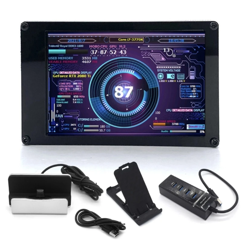 

Компьютерный монитор для Mini ITX, чехол 3,5 дюйма, IPS, TYPE-C, вторичный экран, процессор, GPU, HDD, мониторинг, USB-дисплей AIDA64