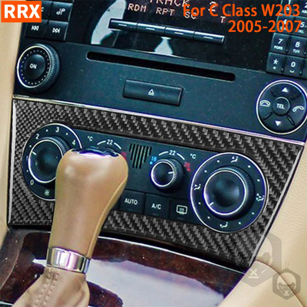 

For Mercedes-Benz C Class W203 2005-2007 Car Air Conditioning Control Panel Cover Trim Real Carbon Fiber Interior Accessories