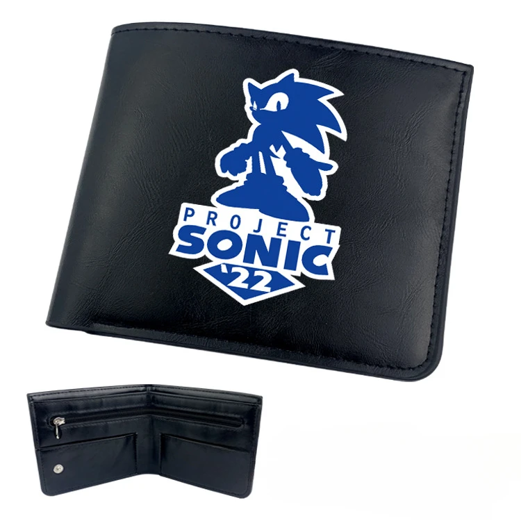 

Sonic Anime Peripheral Wallet Cartoon Portable Large Capacity Short Section Magnetic Buckle Fold Ticket Folder Wallet