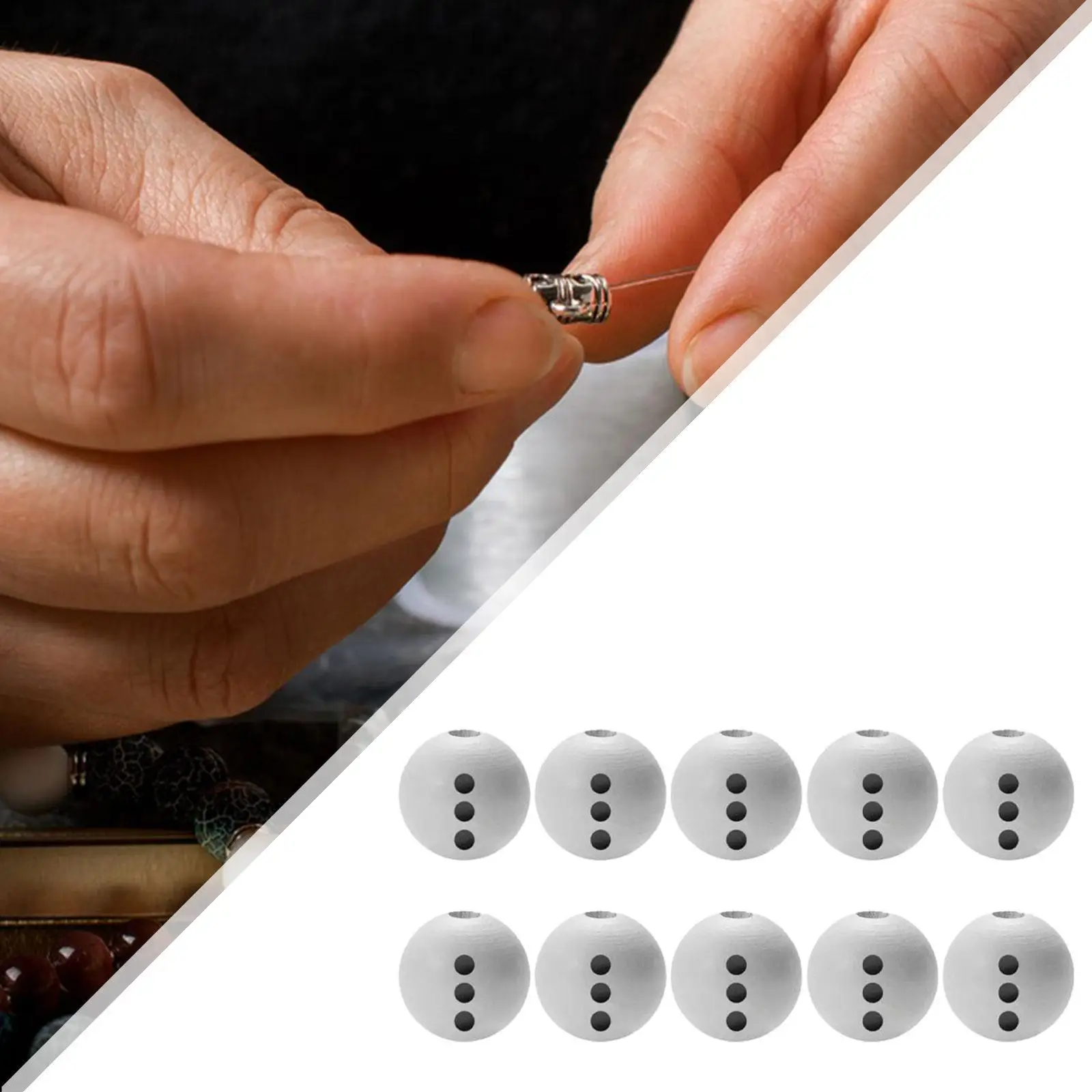 10 рождественских деревянных бусин легкие белые шариковые бусины своими руками