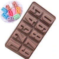 0 9 arabic numbers diy silicone chocolate mold for baking cookie cake decorating tools candy fondant sugar craft bakeware moulds