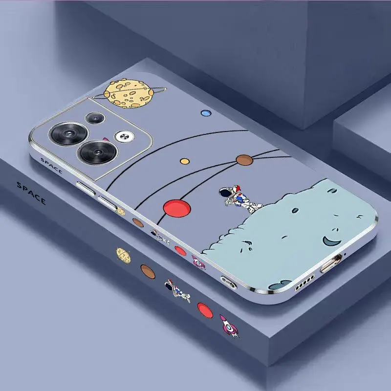 

Planet Patrol Luxury Plating Phone Case For OPPO Reno 8 8T 8 Pro 7 7Z 6 5 F19 F9 F9 Pro Cover