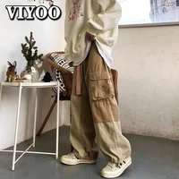 womens baggy black cargo pants for mens oversized y2k jeans straight trousers male vintage loose casual streetwear hip hop