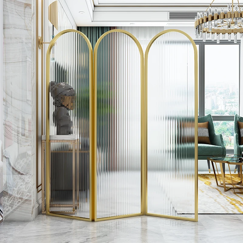 

Simple screen partition wall folding screen living room bedroom porch shielding folding mobile glass barrier