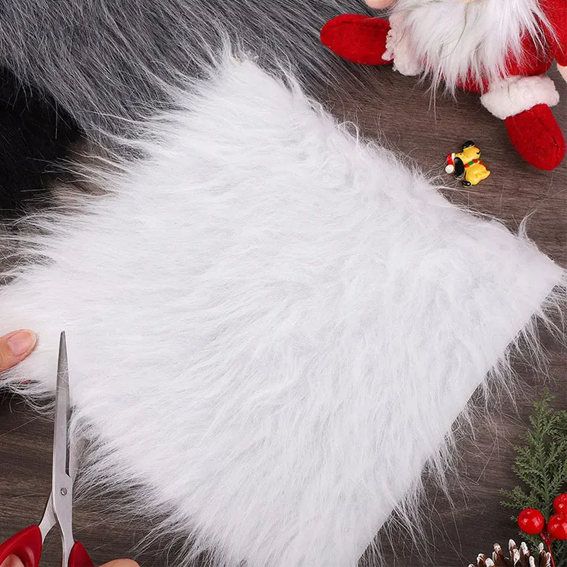 Square Artificial Fur Patch Soft Plush Faux Fur Hat Fabric Handmade Fur Patches For Sewing Craft Costume Decoration Chair Cover