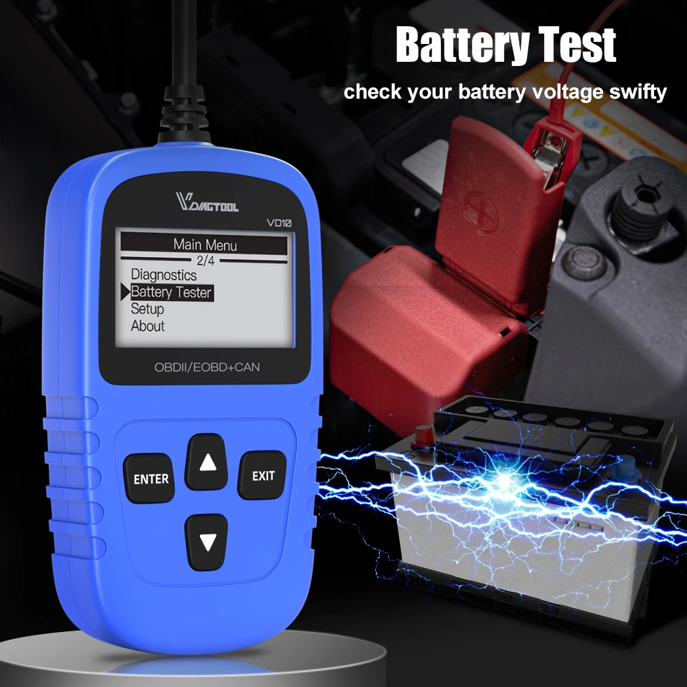 VDIAGTOOL VD10 OBDII Сканер отключения двигателя Считыватель световых кодов Проверка