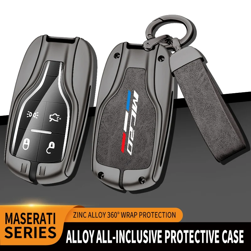 

Car Zinc Alloy Key Case Bag Car Key Chain Metal Key Shell For Maserati MC20 Levante Ghibli GranCabrio Granturism Quattroporte GT