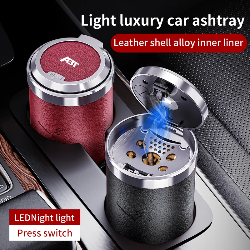 

For ABT Audi Q3 Q5 Q7 A3 A4 A5 A6 RS3 RS4 RS5 RS6 RS7 S4 S5 S6 SQ7 TT B6 B8 Portable Car Ashtray Cigar For Cup Holder LED Light