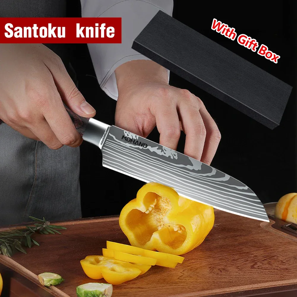 Нож Santoku 7CR1 из нержавеющей стали японские кухонные инструменты для шеф-повара