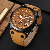 skmei 2022 men sport watch business multifuction waterproof stopwatch date casual leather strap mens quartz wristwatch 9282