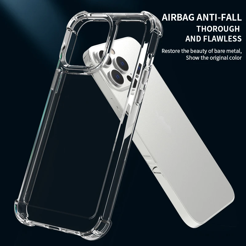 

Прозрачный противоударный чехол для iPhone 13, 12, 11 Pro Max, XS, XR, 7, 8 Plus, SE2020, прозрачный противоударный чехол для телефона, мягкая задняя крышка из ТП...