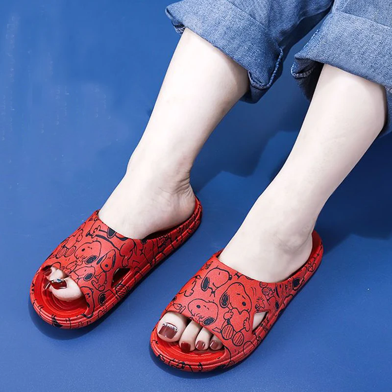 Тапочки Miniso Snoopy на платформе для мужчин и женщин цветные комнатные тапочки