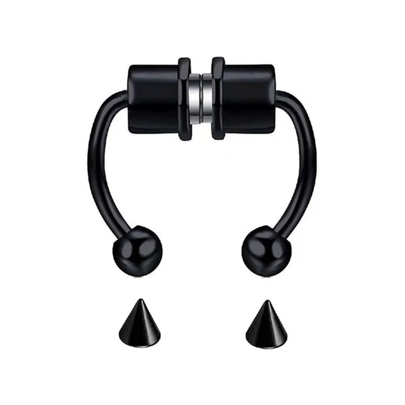 

Fake Nose Ring Magnetic Horseshoe Non Piercing Hoop Jewelry for Women Punk Style Stainless Steel Men Nose Studs Reusable Unisex
