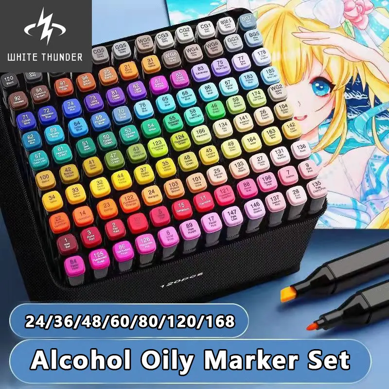 

Двусторонний набор маркеров, лучшие цветные маркеры, цвет эскизов, Рисование граффити, эстетические школьные принадлежности, канцелярские ...