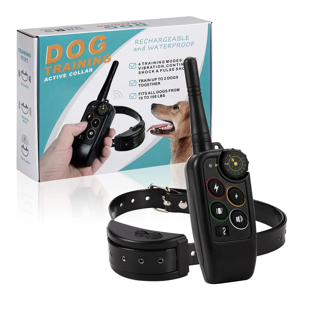 

2022 New Dog Trainer 1000m Long range Sound Vibration Size Electric Shock Waterproof Bark Arrester Bark Deterrents