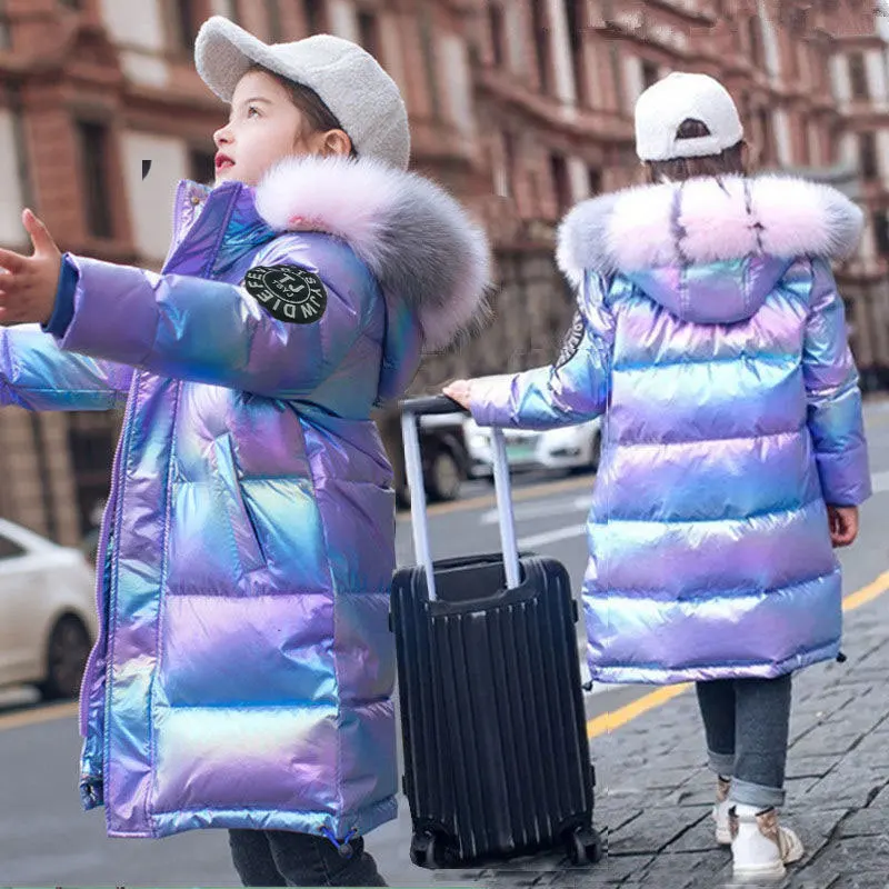 Новая зимняя пуховая хлопковая куртка для девочек, водонепроницаемое пальто с капюшоном, детская верхняя одежда, подростковая одежда, детская парка, зимний костюм