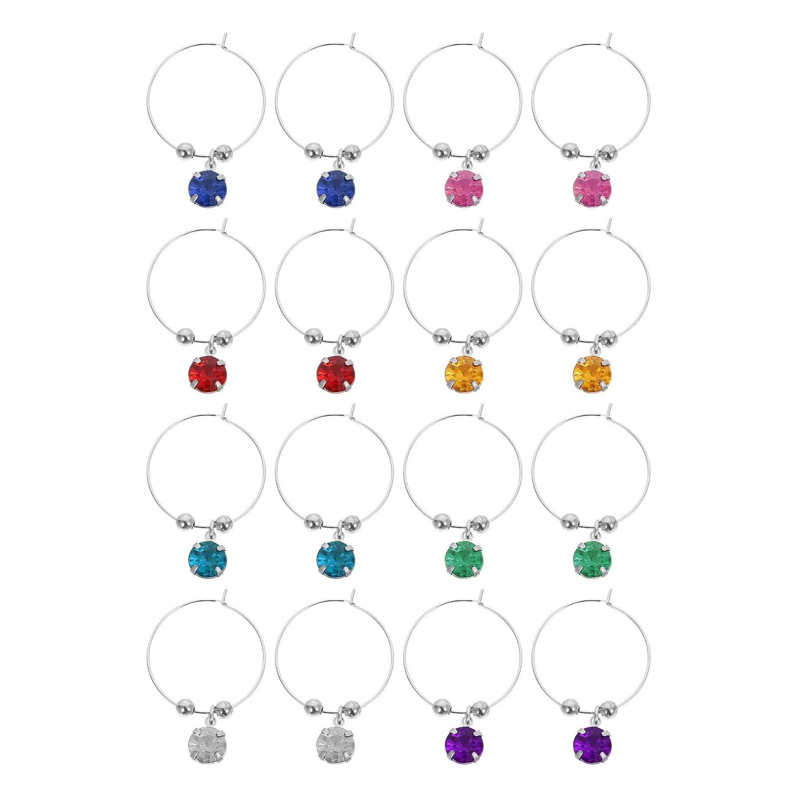 

16pcs Charms Diamond Markers Glass Identifiers Cup Signs Party Supplies