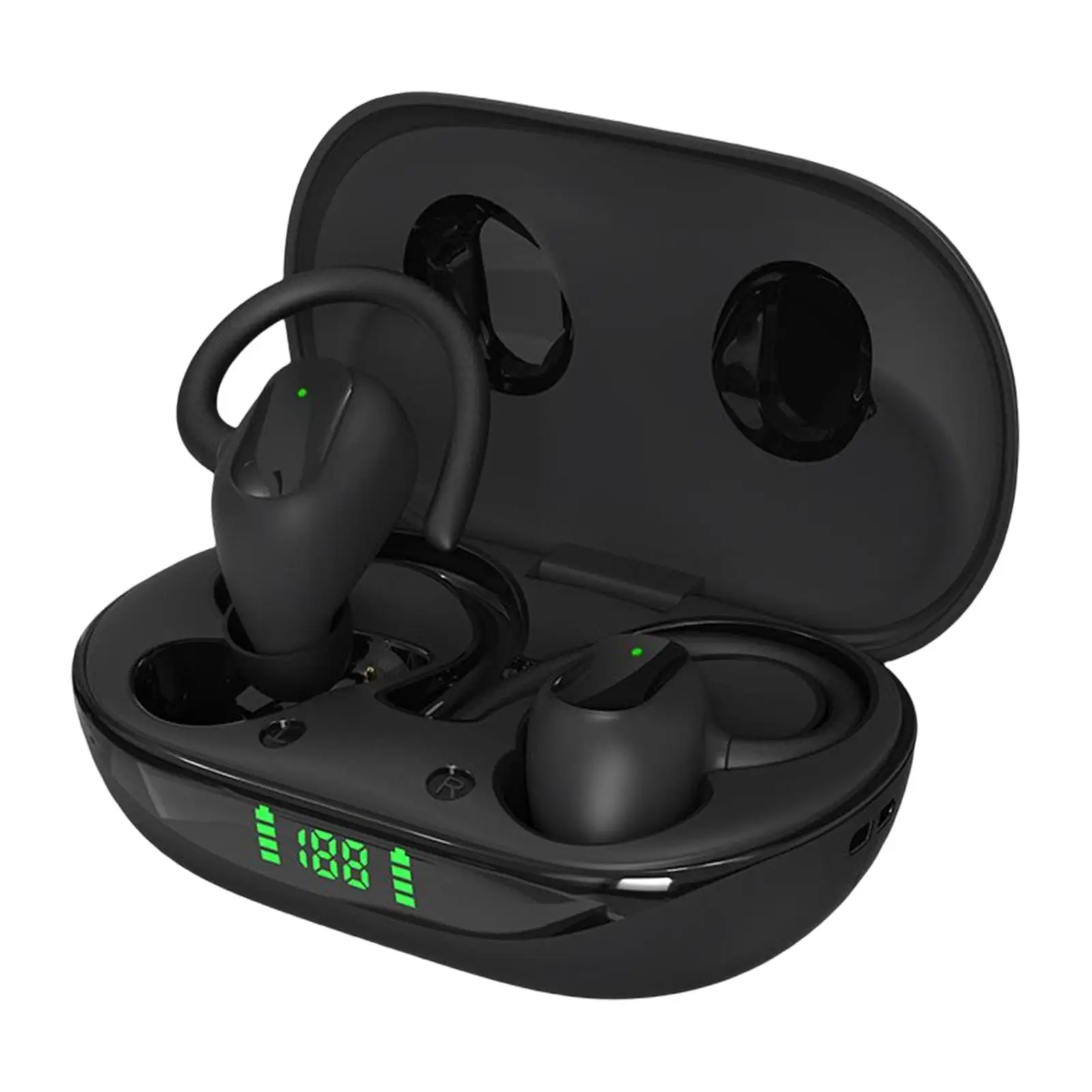 

Беспроводные наушники-вкладыши с зарядным чехлом, наушники-вкладыши с шумоподавлением для смартфона, ноутбука, дисплей питания, Черная муз...